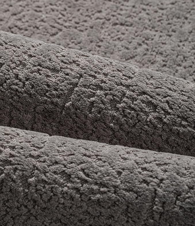 chakme Bathroom Rug Sets 5 Piece, Ultra Thin Bath Mat Quick Dry, Absorbent, Non Slip, Machine Washable, Dark Grey, 5 Piece