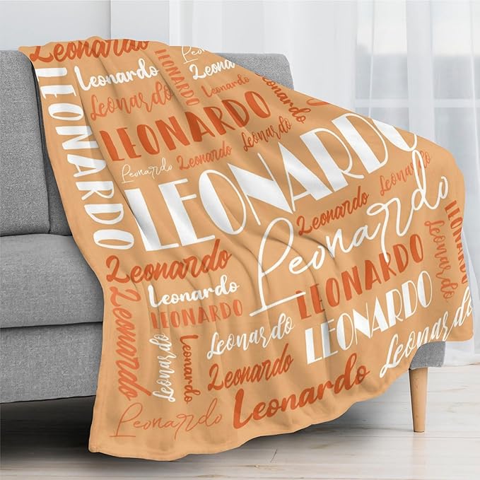 Name Blanket Personalized Blanket for Adult Kids Flannel Customize Throw Blanket Custom (Color 05, 60 x 80 Inches)