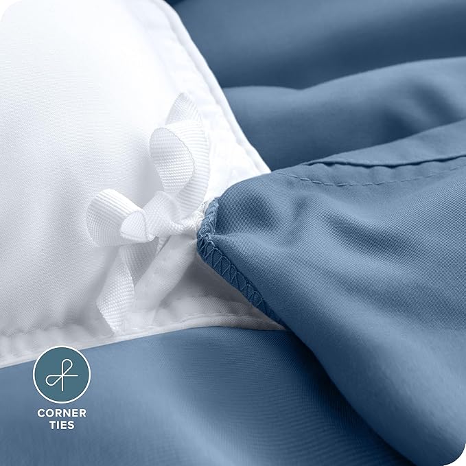 Bare Home Bedding Duvet Cover Extra Long Size - Premium 1800 Super Soft - Lightweight, Cooling Duvet Cover - Soft Breathable Bedding (Twin/Twin XL, Coronet Blue)