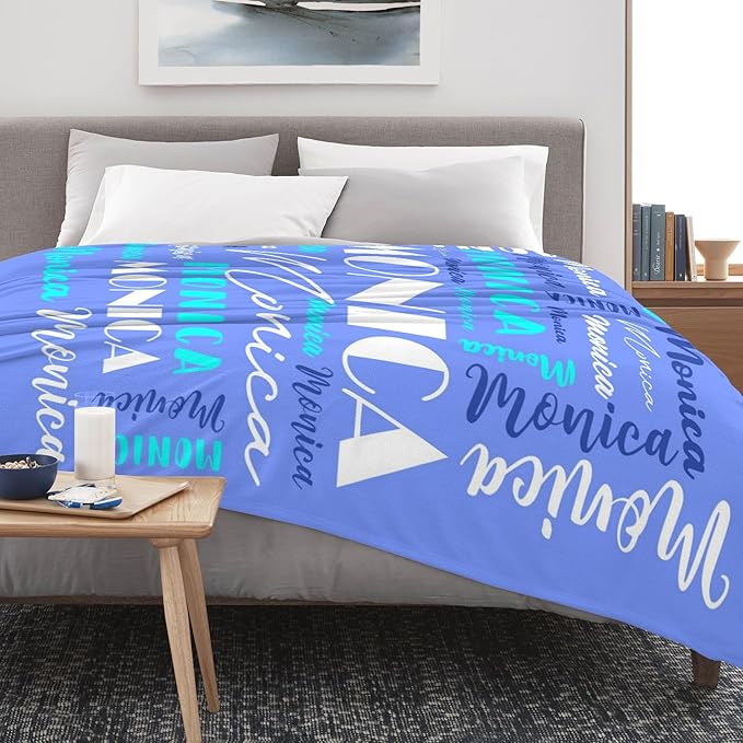 Name Blanket Personalized Blanket for Adult Kids Flannel Customize Throw Blanket Custom (Color 26, 50 x 60 Inches)