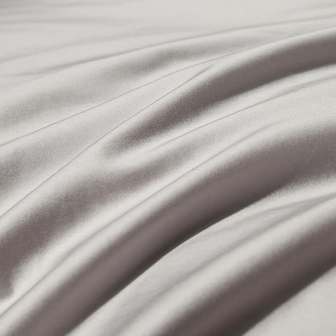MooMee Duvet Cover Set 100% Extra Long Staple Cotton 600 Thread Count Silky Sateen Smooth Luxury Soft Breathable Durable Hotel Quality Bedding, 3 Pieces (Pastel Purple, King 104"x90")