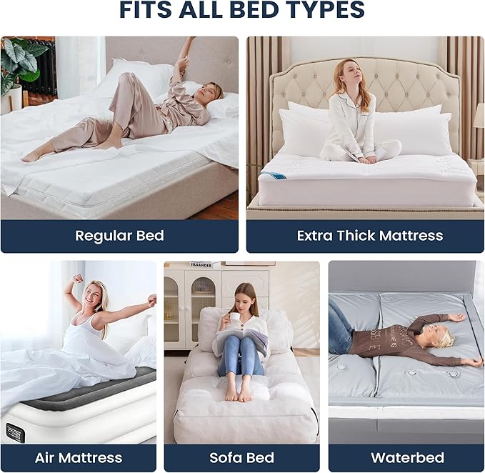 Twin XL Mattress Pad Extra Thick Cotton Mattress Topper for College Dorm Quilted Fitted Mattress Cover 18-22" Deep Pocket Down Alternative Pillow Top Fluffy & Breathable(39x80, White,Thick)