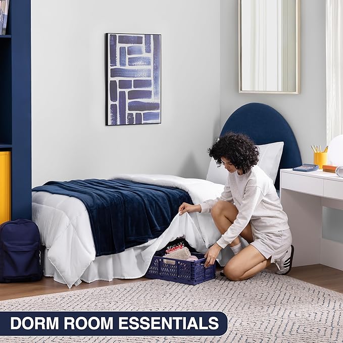 Bed Skirt Twin/Twin XL Bed Skirt Wrap Around Ruffled Box Spring Cover, Easy Install, Washable 15" Drop Elastic Dust Ruffle by Casual Living, 39-inch x 75-inch, White