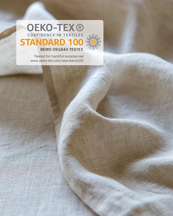 XZ XIFA Linen Duvet Cover Set, 100% Washed French Flax Linen Bedding with Zipper Closure, Cooling & Textured Bed Sets for Hot Sleepers- 1 Duvet Cover and 2 Pillowcases (King Size, Natural Linen)