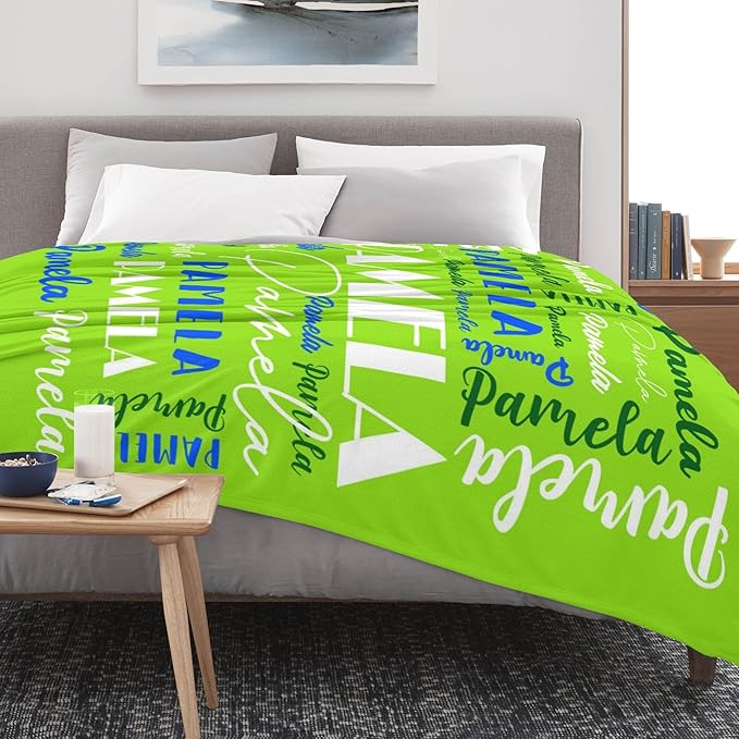 Name Blanket Personalized Blanket for Adult Kids Flannel Customize Throw Blanket Custom (Color 23, 40 x 50 Inches)