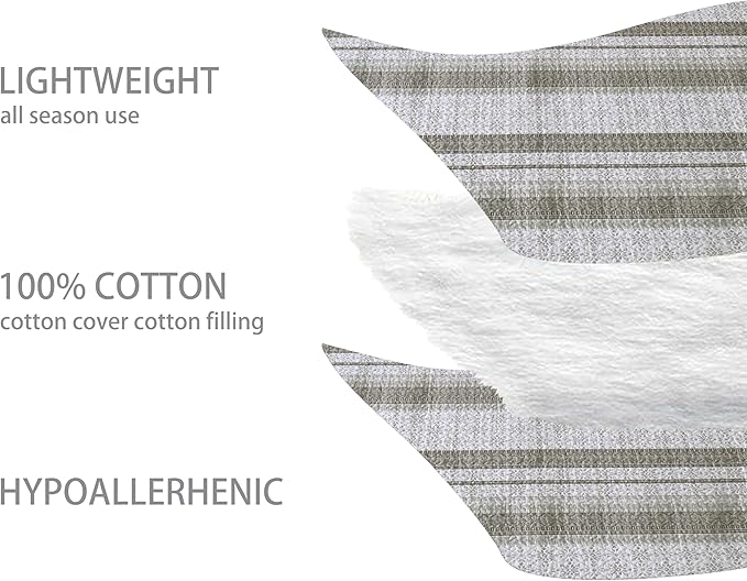 Homzard King Size Quilt Set, Grey White Snowflake Striped Comforter Set,Cotton Gray Bedspread King Size, Lightweight Comforter Fall Bedding 3 Piece All Season