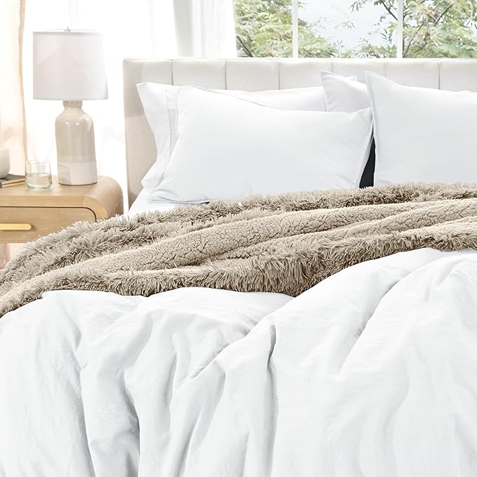Bare Home Microfiber Duvet Cover Set - Ultra Soft Washed Microfiber - Twin/Twin Extra Long - Linen-Like Look - Easy Care - Breathable Fabric - Our Softest Duvet Cover Set (Twin/Twin XL, White)