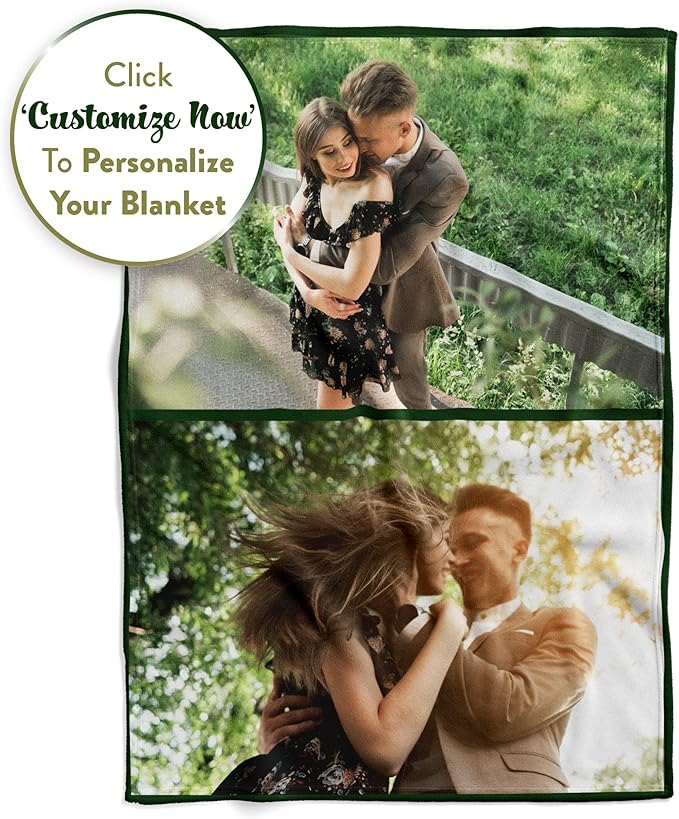 Ships Next Day, Custom Blanket with Picture - Printed in USA, Personalized Photo Blanket (Fleece – 50x60)