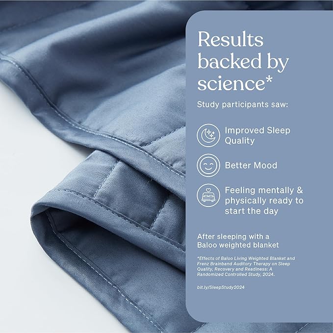 Baloo Weighted Blanket for Adults 12 lb Throw (Dusk, 42"x72") | Cool & 100% Cotton | Machine Washable & Dryer Safe | Glass Microbead Fill