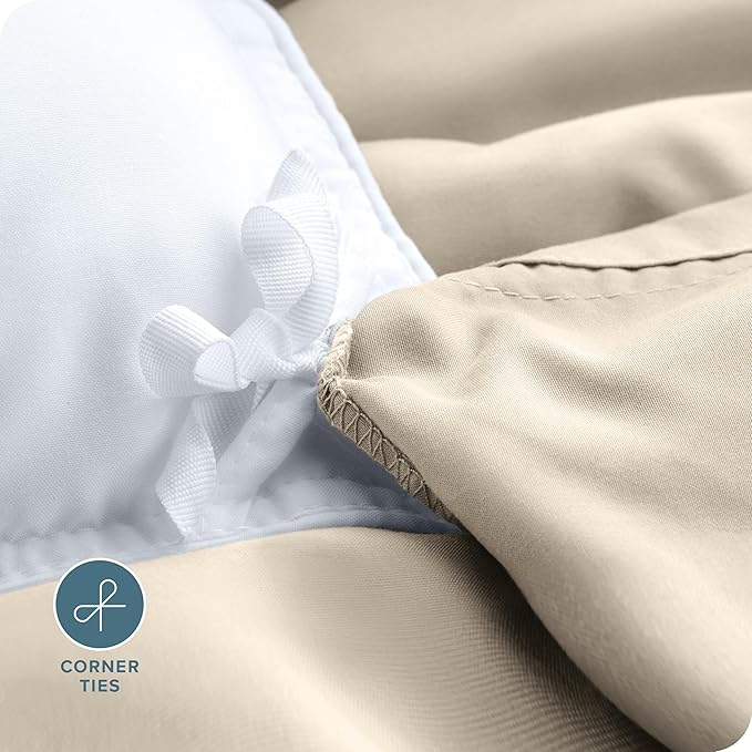 Bare Home Bedding Duvet Cover King Size - Premium 1800 Super Soft Collection - Lightweight, Cooling - Soft Breathable Bedding Duvet Cover (King, Sand)