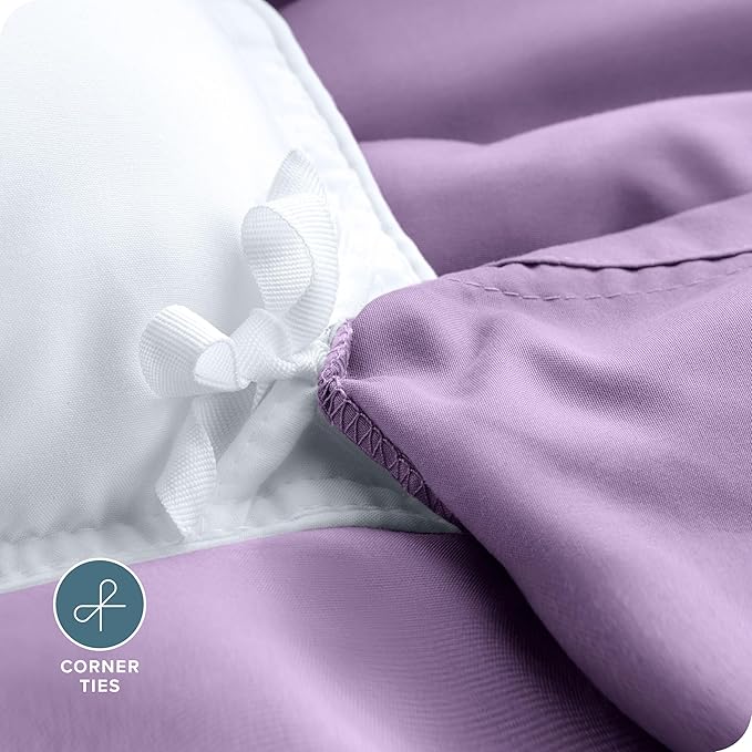 Bare Home Bedding Duvet Cover Queen Size - Premium 1800 Super Soft Duvet Covers Collection - Lightweight & Cooling - Soft Breathable Bedding (Queen, Lavender)