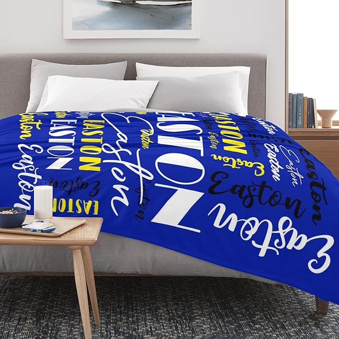 Name Blanket Personalized Blanket for Adult Kids Flannel Customize Throw Blanket Custom (Color 21, 40 x 50 Inches)