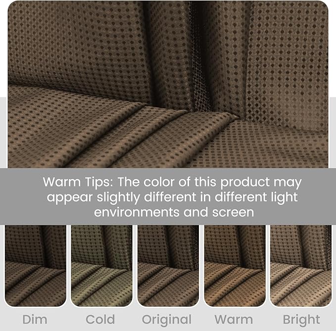 No Hook Shower Curtain with Snap in Liner Set Waffle Shower Curtain for Bathroom Hotel Style Fabric Waterproof Inner Liner，71" W x 74" H, Brown