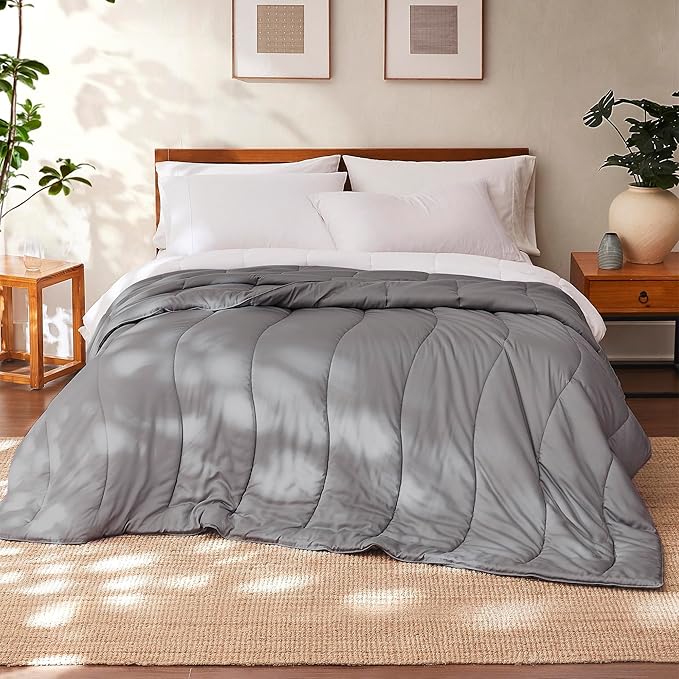 Modern Threads Tencel Lyocell Luxury Ultra Soft Down Alternative Comforter, Platinum, Queen