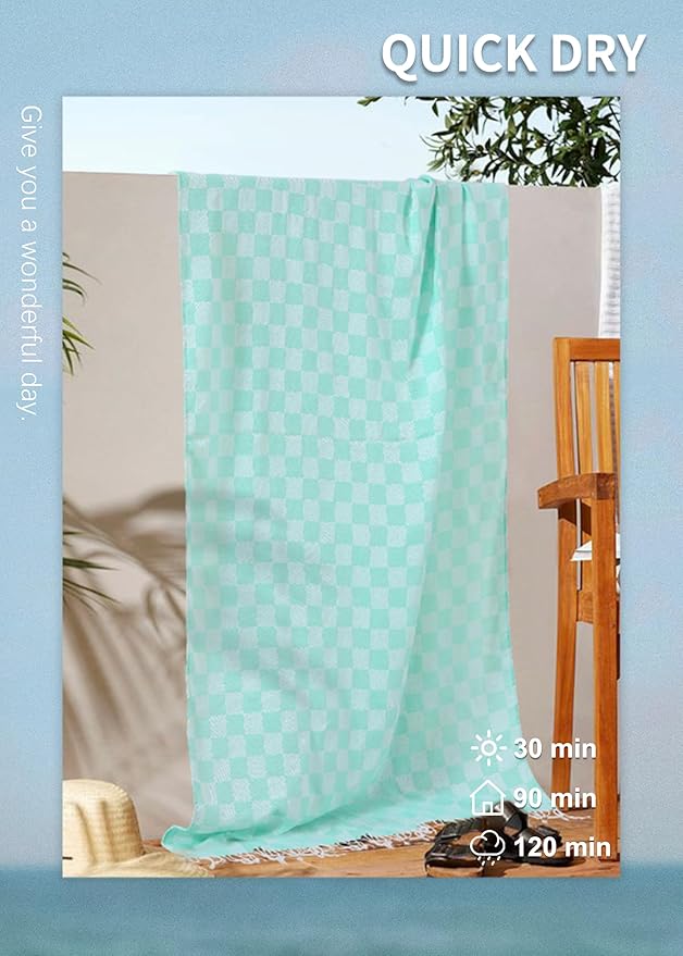 6 Packs Turkish Beach Towel Blanket Bath Pool Towels Bulk Travel Sand Free Quick Dry Extra Large Oversized Cute Big Cotton Soft Lightweight Compact Proof Men Women Adult Long Aesthetic Cloud