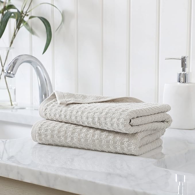 Tommy Bahama- Hand Towel Set, Highly Absorbent Cotton Bathroom Decor, Low Linting & Fade Resistant (Northern Pacific Light Brown, 2 Piece)