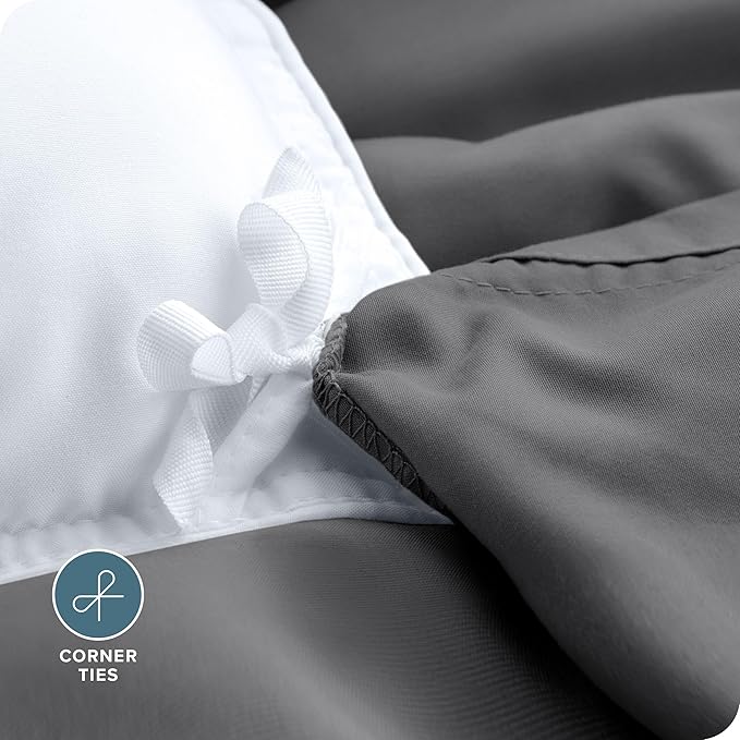 Bare Home Bedding Duvet Cover Extra Long Size - Premium 1800 Super Soft Collection - Lightweight, Cooling Duvet Cover - Soft Breathable Bedding (Twin/Twin XL, Grey)