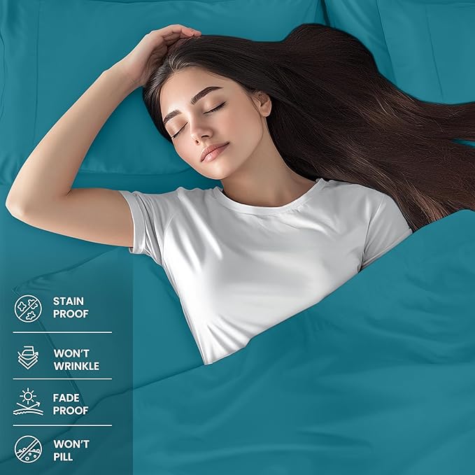 Utopia Bedding Twin Sheet Set – 3 Piece Bed Sheets for Twin Size Bed, Soft and Breathable Microfiber, Includes 1 Fitted Sheet, 1 Flat Sheet and 1 Pillowcase (Denim Blue)