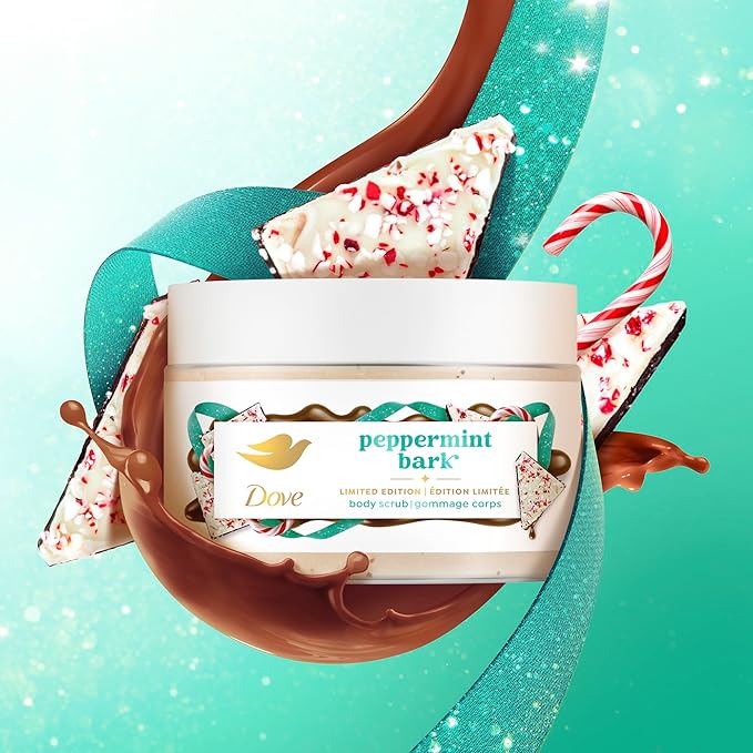 Dove Limited Edition Holiday Treats Exfoliating Mini Body Scrub 4 Pack for Deep Nourishment 3.5oz each