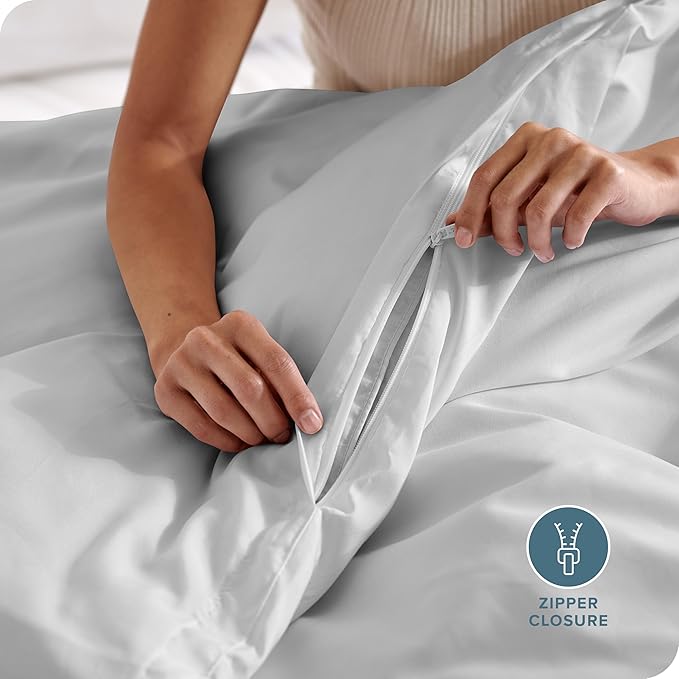 Bare Home Bedding Duvet Cover King Size - Premium 1800 Super Soft Collection - Lightweight, Cooling - Soft Breathable Bedding Duvet Cover (King, Cloud Grey)