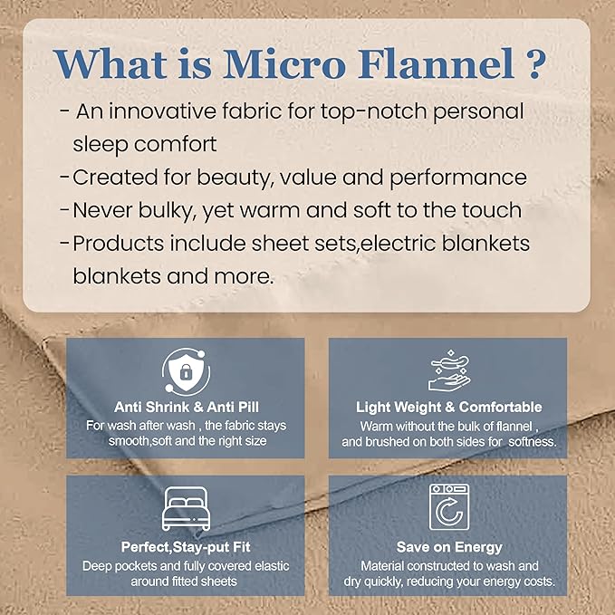 Thermee Micro Flannel Twin Size Blankets, Lightweight All Seasons Cozy Blanket, Throw Blankets for Home and Living Room, Comfy & Soft Blanket for Couch, Machine Wash, No Pilling -Tan