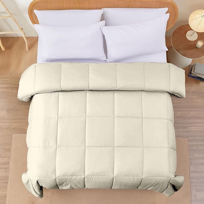 Modern Threads Down Alternative Reversible Comforter Ivory/Taupe California King