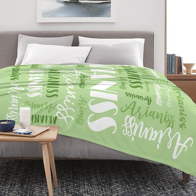 Name Blanket Personalized Blanket for Adult Kids Flannel Customize Throw Blanket Custom (Color 03, 60 x 80 Inches)