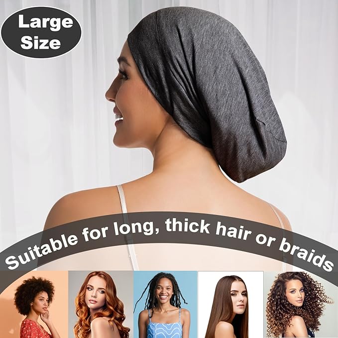 Sleep Cap Bonnet for Sleeping Black Women Men, Adjustable Cooling Lining Bonnets for Curly Hair Wrap Braids Beanie Night Hat