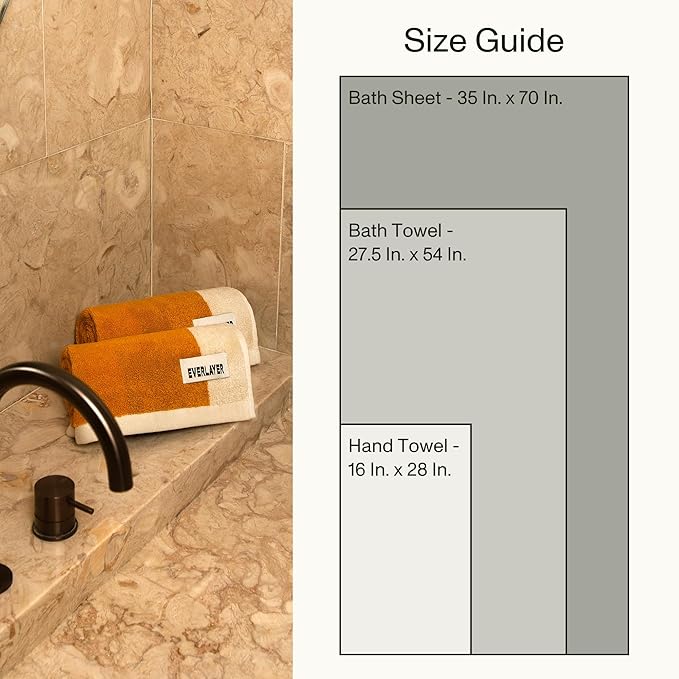 Towels - Ultra Soft, Thick and Plush, Reversible - 2 PC Luxury Bath Sheets (35"x 70"), 550 GSM,100% Combed Cotton, Made in Portugal, Perfect for Home and Bathroom,Amber Charcoal-Janus