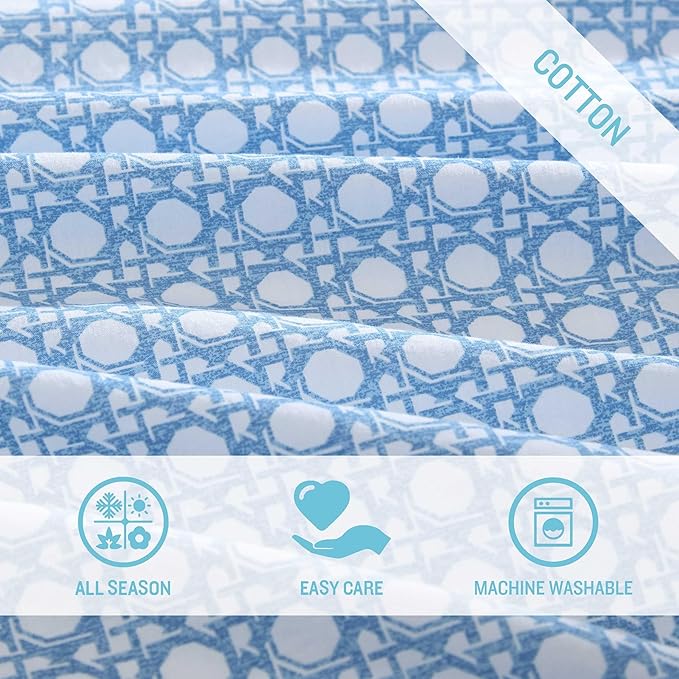 Tommy Bahama - King Bed Sheets, Crisp & Cool Cotton Percale Bedding with Matching Pillowcases, Lightweight Bed Set, Oeko-Tex Certified (Bahama Isle Blue)