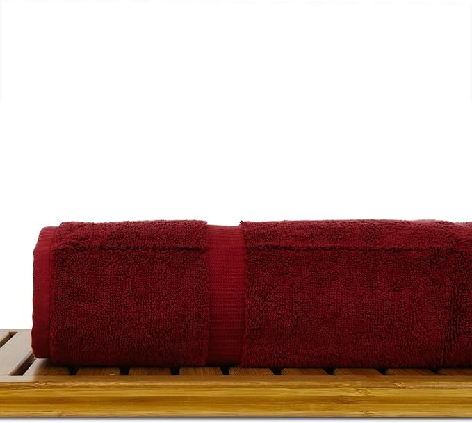 Luxury Hotel & Spa Ultra Soft Bath Towels 100% Turkish Cotton - Cranberry - Set of 4