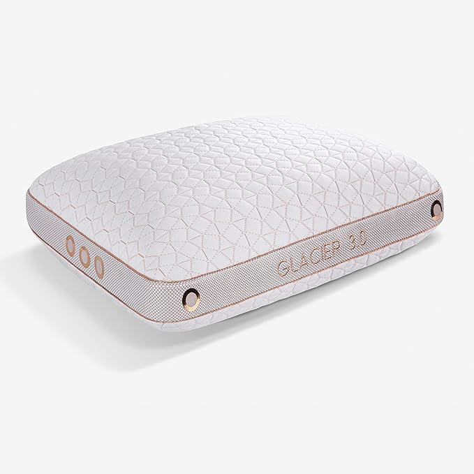 Bedgear Glacier Performance Pillow - Size 3.0 - Cooling Pillow for Hot Sleepers - Back, Stomach, Side Sleeper Pillow - 20" W x 26" L x 4.75" H