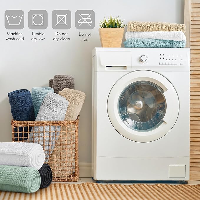 Madison Park Splendor Reversible 100% Cotton Tufted Bathroom Rug-3000 GSM Hotel Quality Luxurious Plush Medium Pile Bath Mat Absorbent, Quick Dry, Shower Room Décor, 24x44 Grey