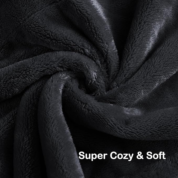 Electric Heated Blanket Full Size 72"x84", Soft Large Big Oversized Warm, 4 Heating Levels & 10 Hours Auto Off, Cozy for Bed, Sofa & Office, Machine Washable, Black