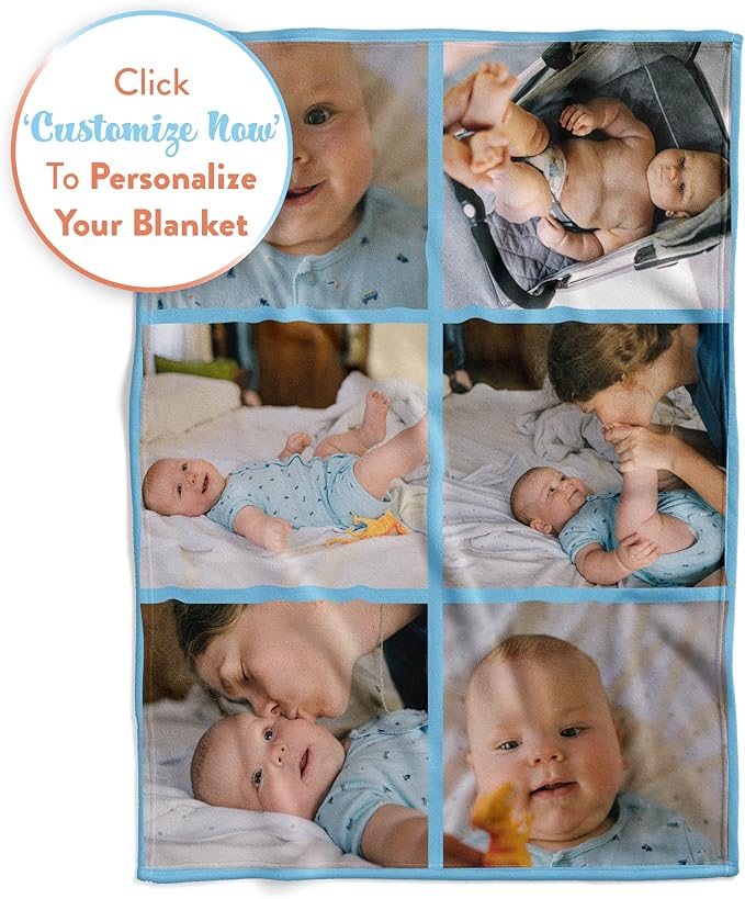 Ships Next Day, Custom Blanket with Picture - Printed in USA, Personalized Photo Blanket (Fleece – 50x60)