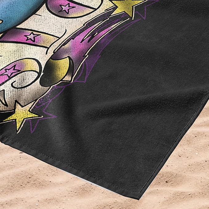 Northwest The Rolling Stones Tatto Rainbow Beach Towel, Rock and Roll Pool and Bath Towel, Soft and Absorbent, Quick Dry, 30 x 60 inches