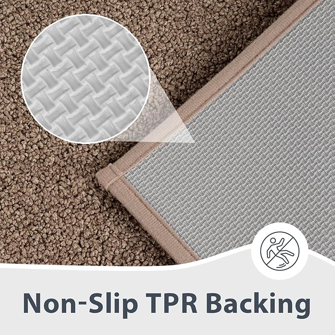 Bathroom Rugs 24" x 36", Non-Slip Extra Soft Absorbent Bath Rugs, Machine Washable Quick Dry Bath Mats for Bathroom Floor, Shower, Bathtub and Sink, Grayish Brown & Coffee
