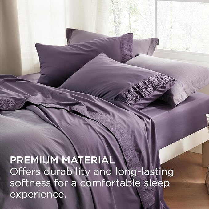 Bedsure Twin XL Sheet Sets Dorm Bedding - 3 Pieces Soft Extra Long Twin Sheets, Hotel Luxury, Easy Care Microfiber for Women, Men, Dusty Purple