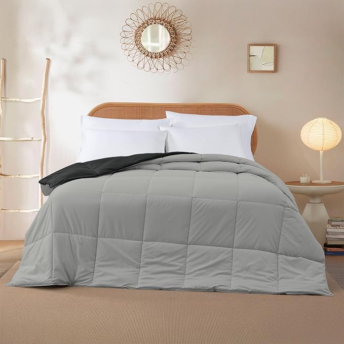 Modern Threads Down Alternative Reversible Comforter Black/Silver Twin