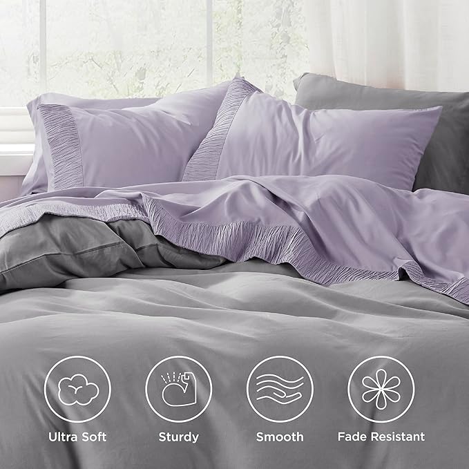 Bedsure King Size Sheets Set - 4 Pieces Soft King Sheets - Breathable & Cooling - Hotel Luxury - Easy Care Polyester Microfiber Bedding for Women, Men, Lavender