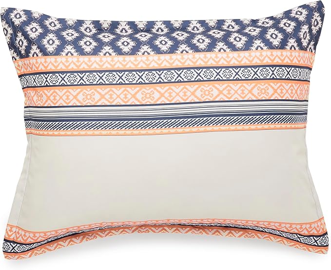 Amazon Basics Lightweight Microfiber Comforter Sets, 3-Pieces, Geometrics, Full/Queen