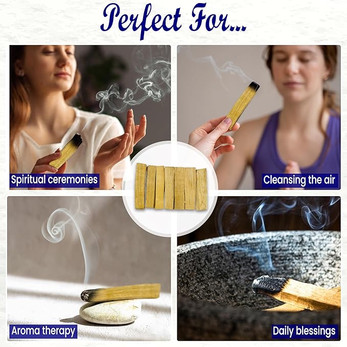 Premium Palo Santo Sticks (25-50 Sticks, Weight 1 lb) – 100% Natural, 4 Inches (10 cm) Long, 1-2 cm Thick, Hand-Picked from Peru, Ethically Sourced for Energy Cleansing, Meditation & Aromatherapy