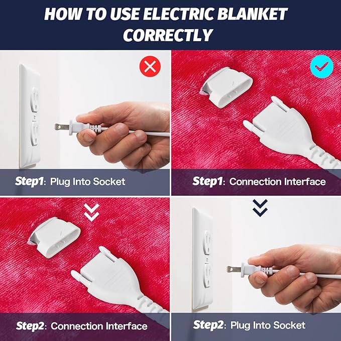 greenoak Heated Electric Blanket Throw, Faux Fur Sherpa Heating Blanket for Sofa Bed, Warm Winter Gifts for Mom/Grandma, Heater Lap Blankets 5-Position Timer &10 Heating Levels 50''*60" Red