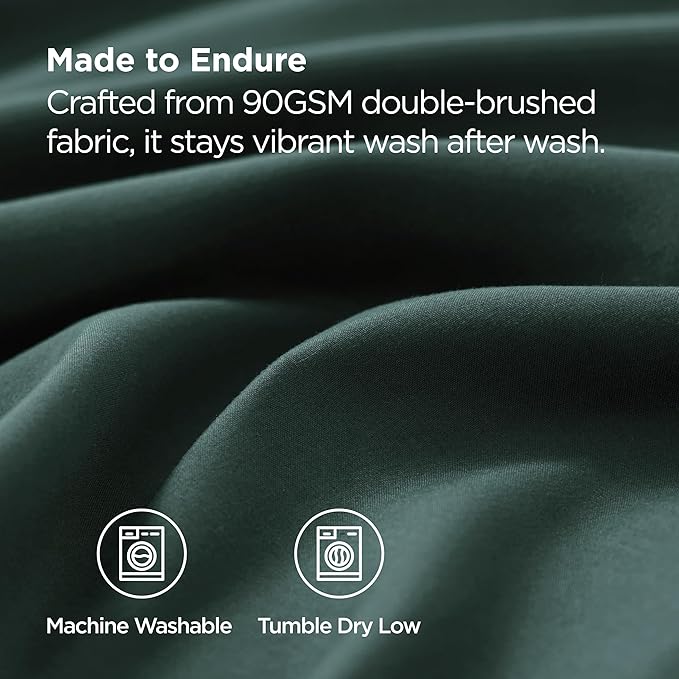 Bedsure Pillow Cases Standard Size Set of 2 - Forest Green Brushed Microfiber Pillowcases, Super Soft and Cozy Pillow Case Covers with Envelope Closure, Wrinkle, Fade and Stain Resistant, 20x26 Inches