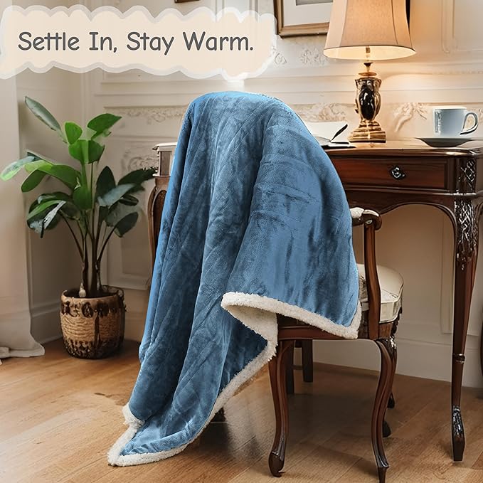 Electric Heated Blanket Full Size 72"x84", Soft Flannel with Overheat Protection, 6 Adjustable Heat Settings & 10-Hour Auto-Off Timer, Fast Heating for Winter Comfort, Blue