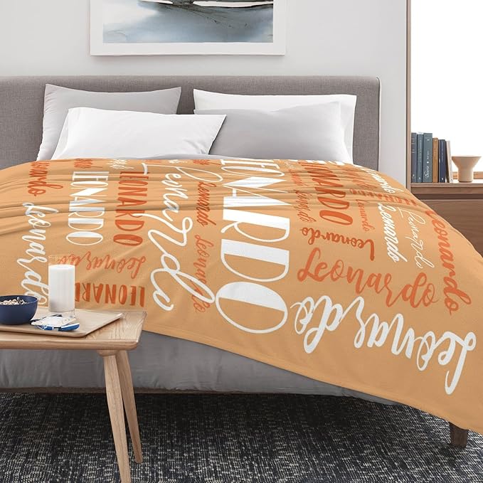 Name Blanket Personalized Blanket for Adult Kids Flannel Customize Throw Blanket Custom (Color 05, 30 x 40 Inches)