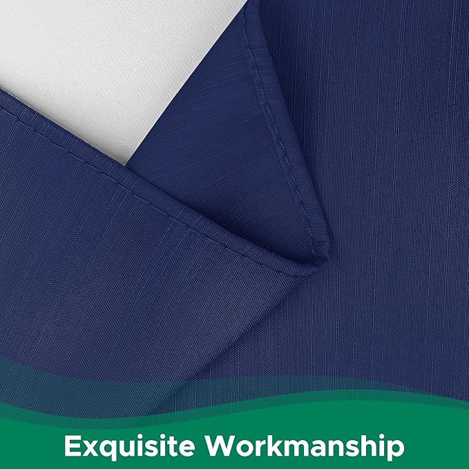 Biscaynebay Wrap Around Bed Skirts for King & Cal King Beds 21" Drop, Navy Adjustable Elastic Dust Ruffles Easy Fit Wrinkle Resistant Silky Luxurious Fabric Machine Washable