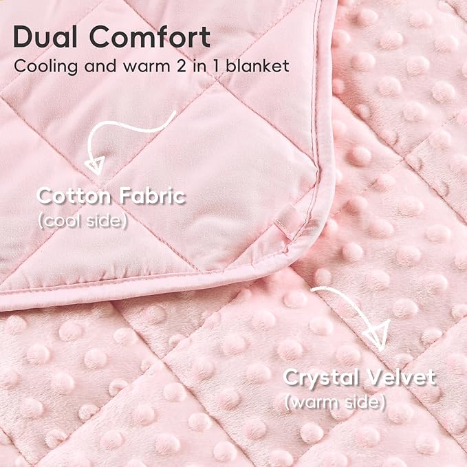 yescool Pink Weighted Blanket 5 Pounds, Blanket Gifts for Girls, Small Weighted Throw Blankets Washable Heavy Blankets, Winter Weighted Comforter for 40-70lbs, 36 * 48in