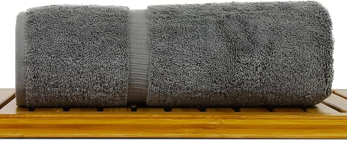 Luxury Hotel & Spa Towel Turkish Cotton Bath Towels - Grey - Honeycomb - Set of 4