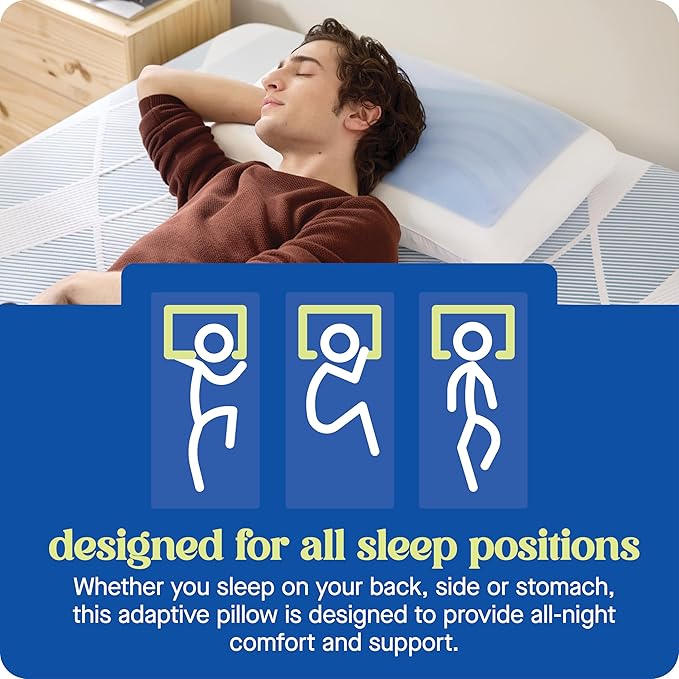 SEALY Dreamlife US Standard Size Memory Foam Cooling Pillow with SealyChill Cooling Gel, Removable Machine-Washable Cover, Made in The USA (2 Pack)
